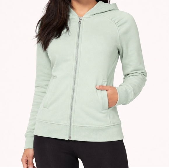 lululemon athletica Tops - Lululemon Athletica Scuba Cool & Collected Hoodie Mint Green Zip Jacket Size 4